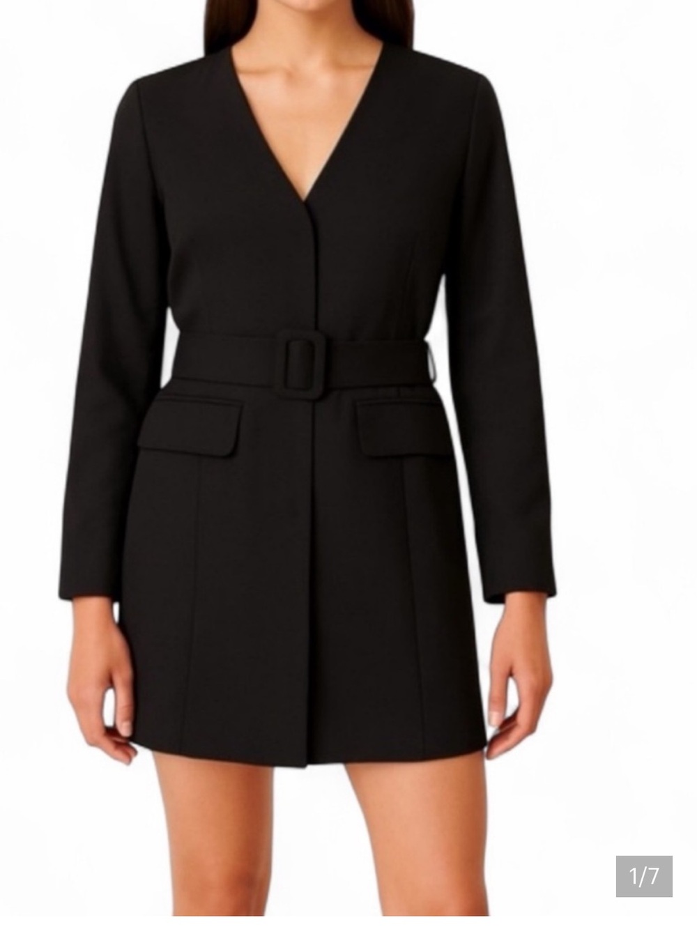 Abercrombie & Fitch Black Belted Longline Trench Coat